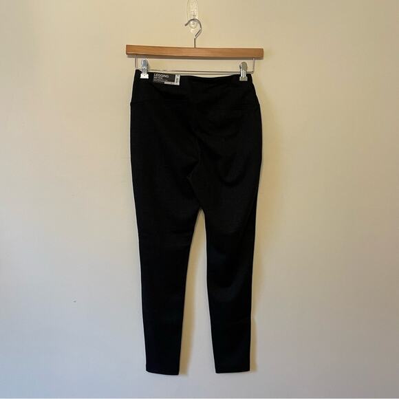 Apt. 9 NWT M mid rise leggings charcoal gray fitted classic basic athleisure - Picture 7 of 9